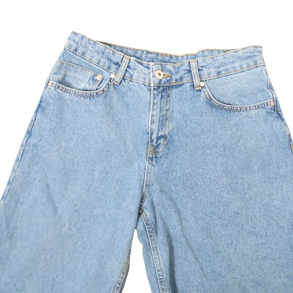 Ragged Jeans light wash blue mid rise baggy wide leg split knee jeans 26 - Picture 2 of 5